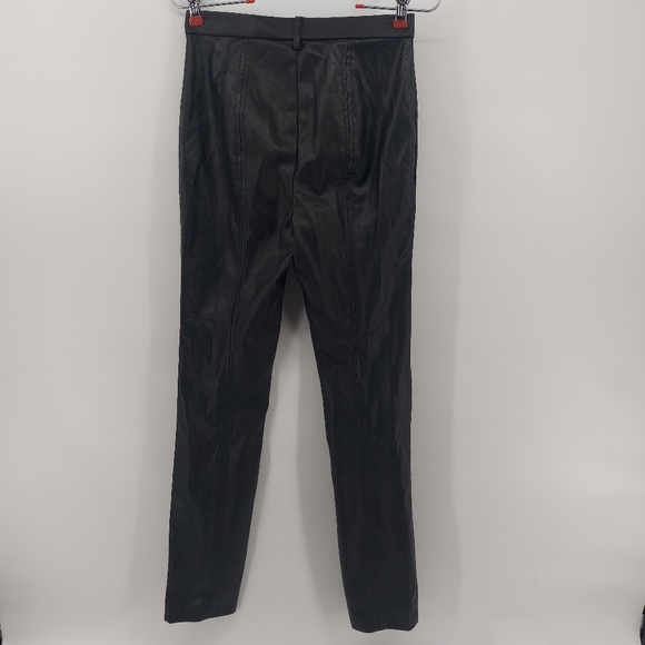 Jason Wu faux vegan leather moto legging pants size small black split seam - Picture 5 of 6